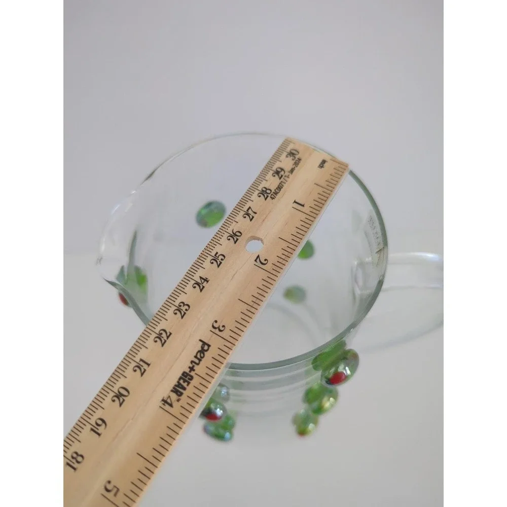 Alan Lee Collection Vintage Martini Pitcher Clear Glass Applied Olives Barware